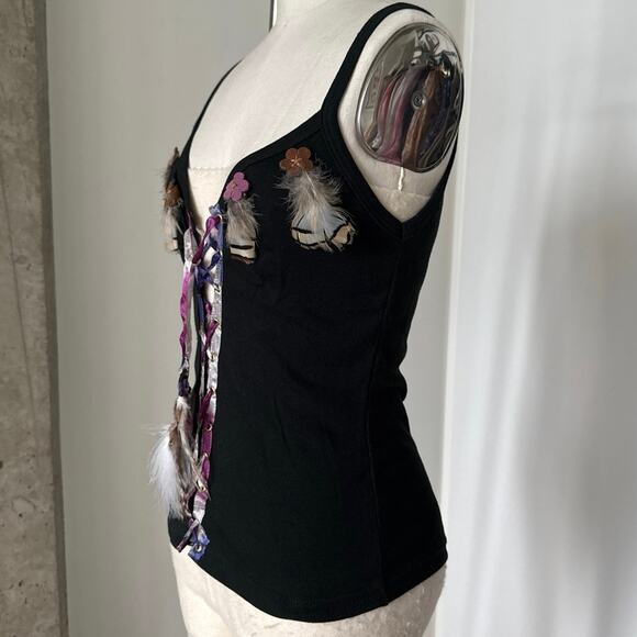 Anna Sui Feather Tank Top SZ M - Picture 5 of 8